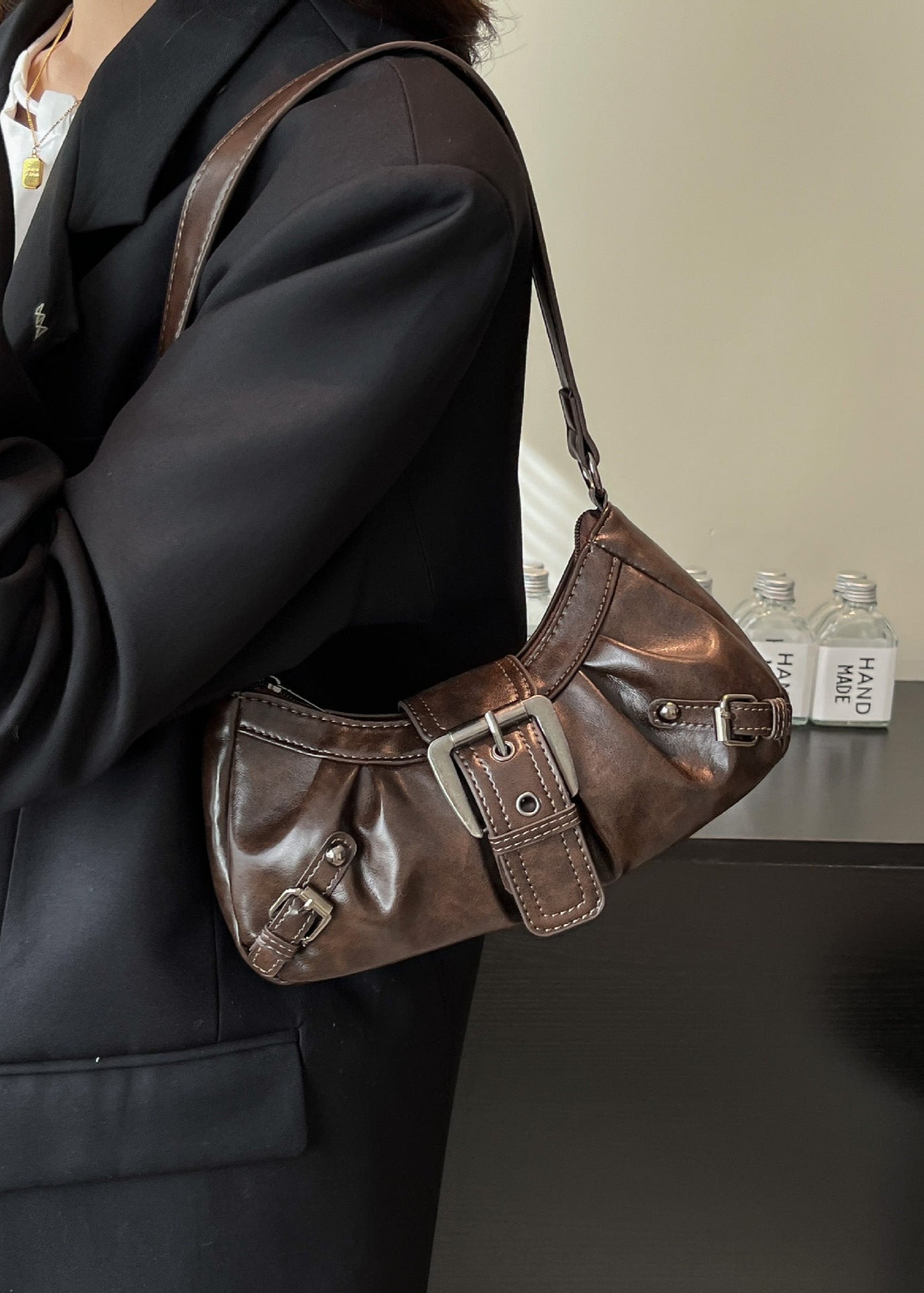 Marlette - Vintage Buckle Shoulder Bag