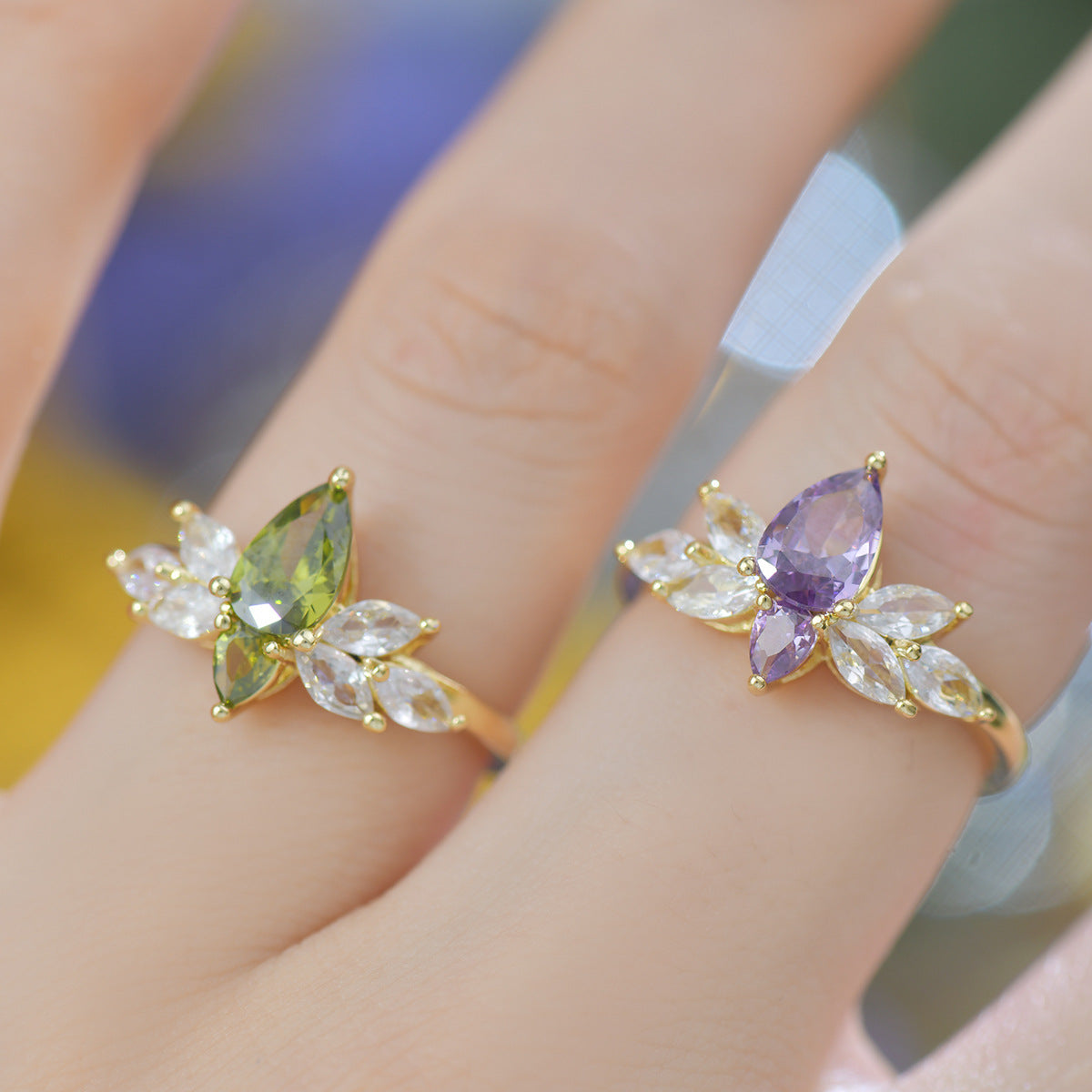 Vintage Marquise Green Stone Cocktail Ring