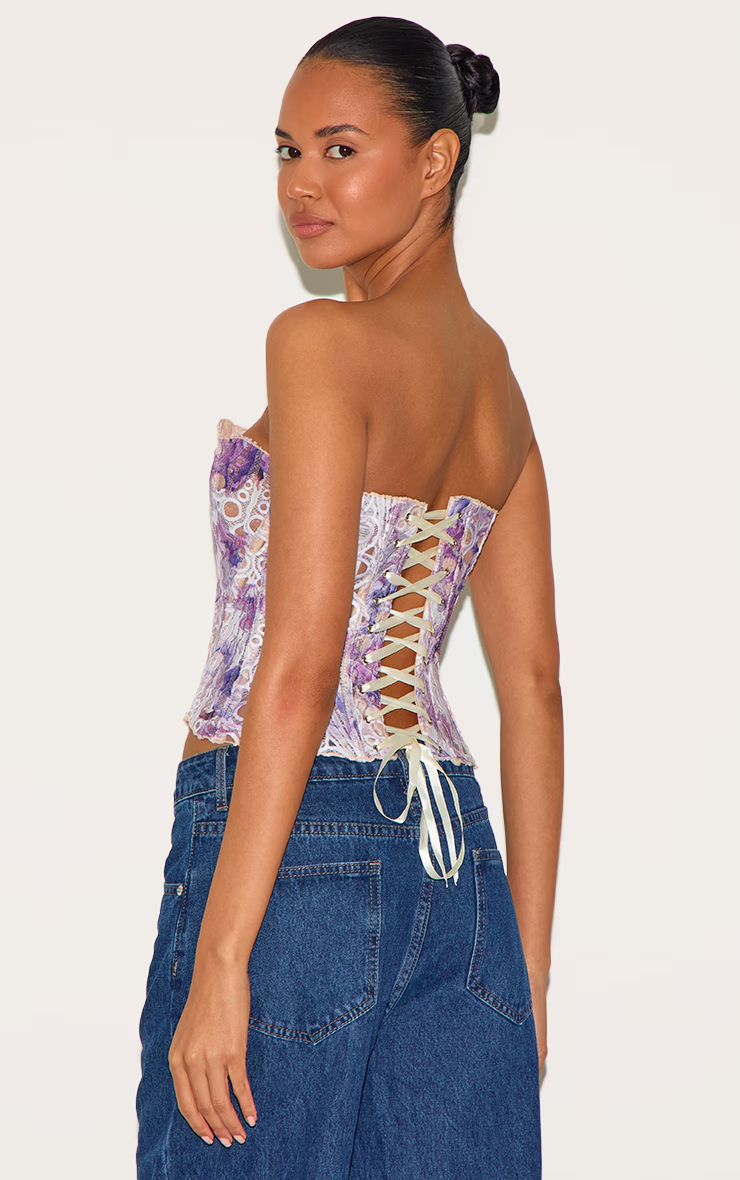 Macy | Lace Tie Corset Top