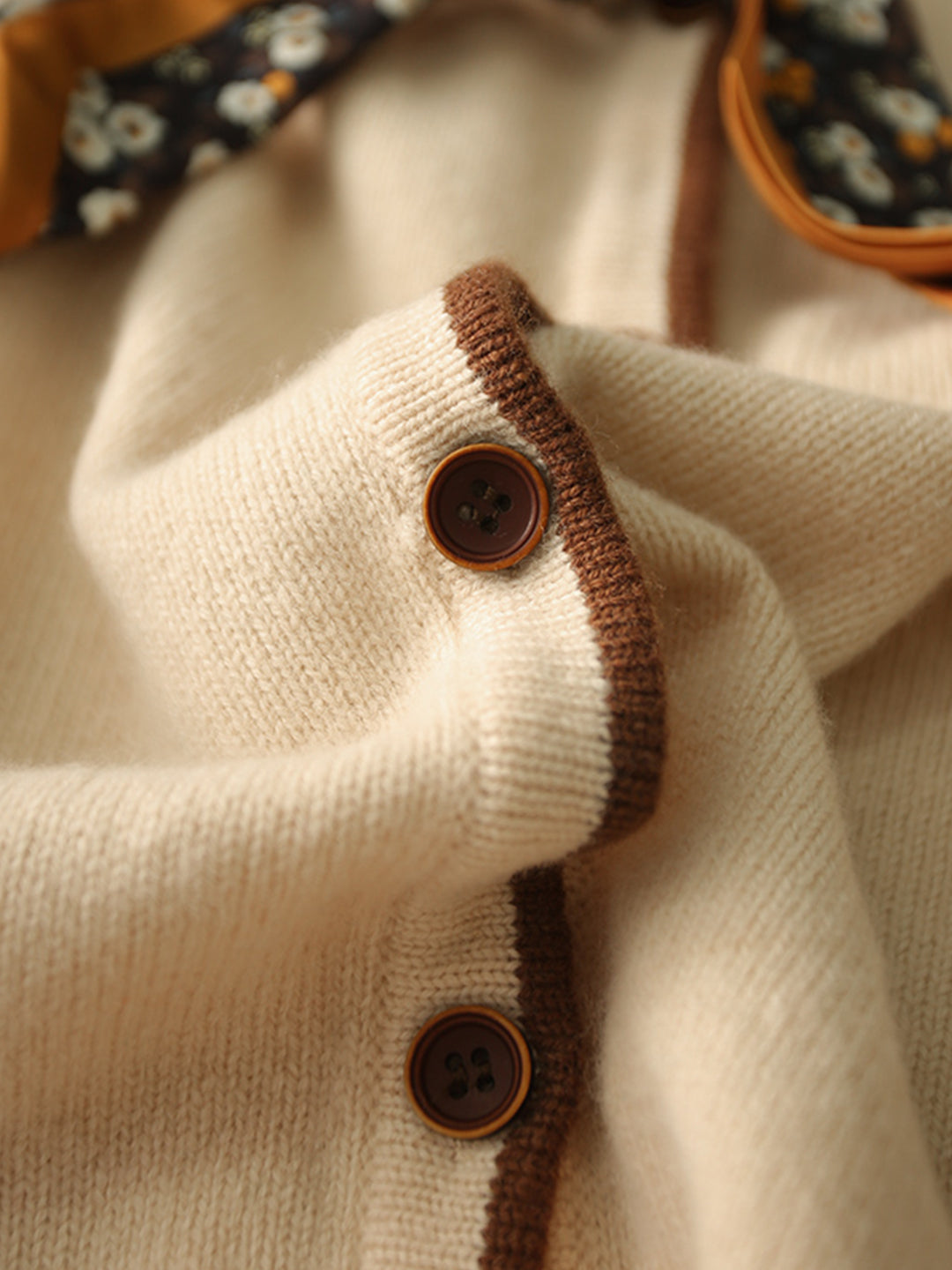 Aurora Vintage Crew Neck Cotton knitted Cardigan