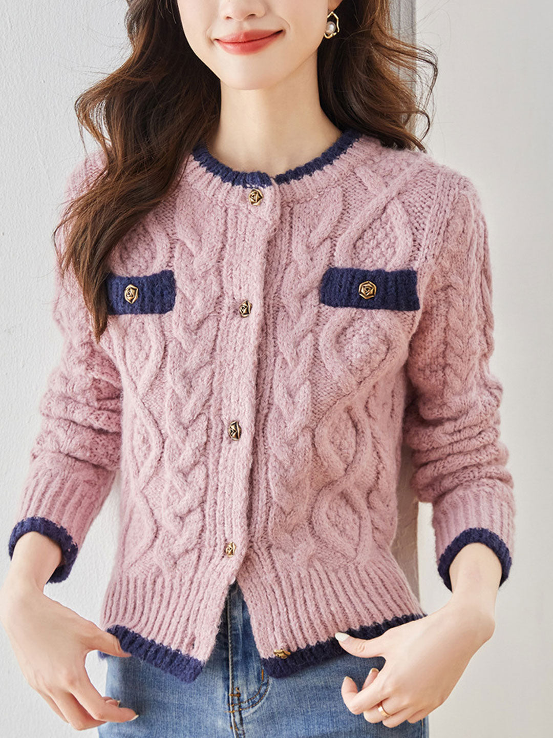 Emma Classic Thickened Knitted Cardigan Sweater