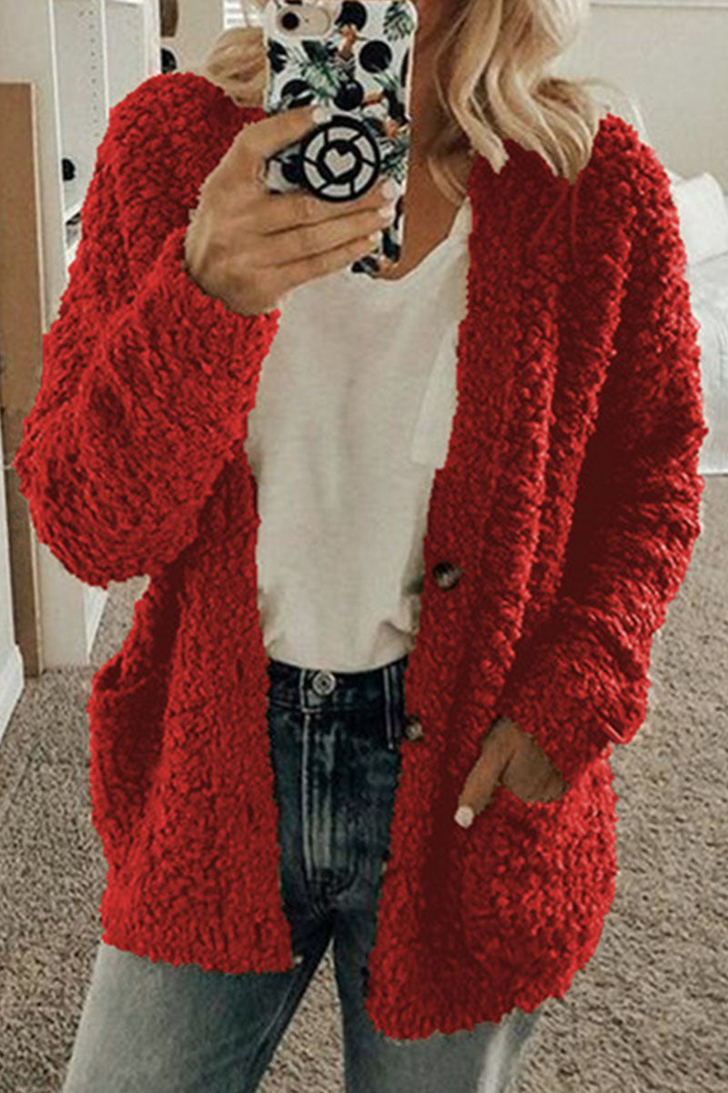 Fashion British Style Solid Patchwork O Neck Outerwear(10 Colors)