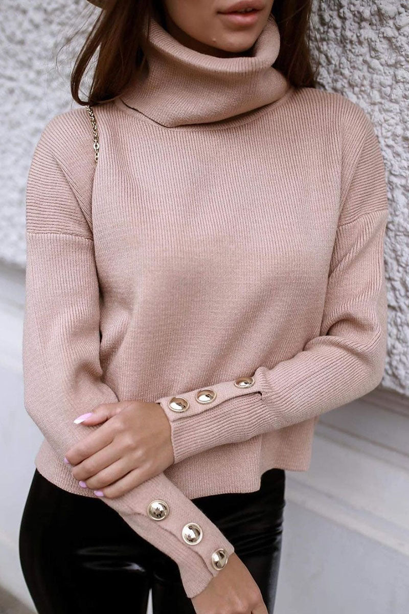 Casual Solid Patchwork Turndown Collar Tops(2 Colors)