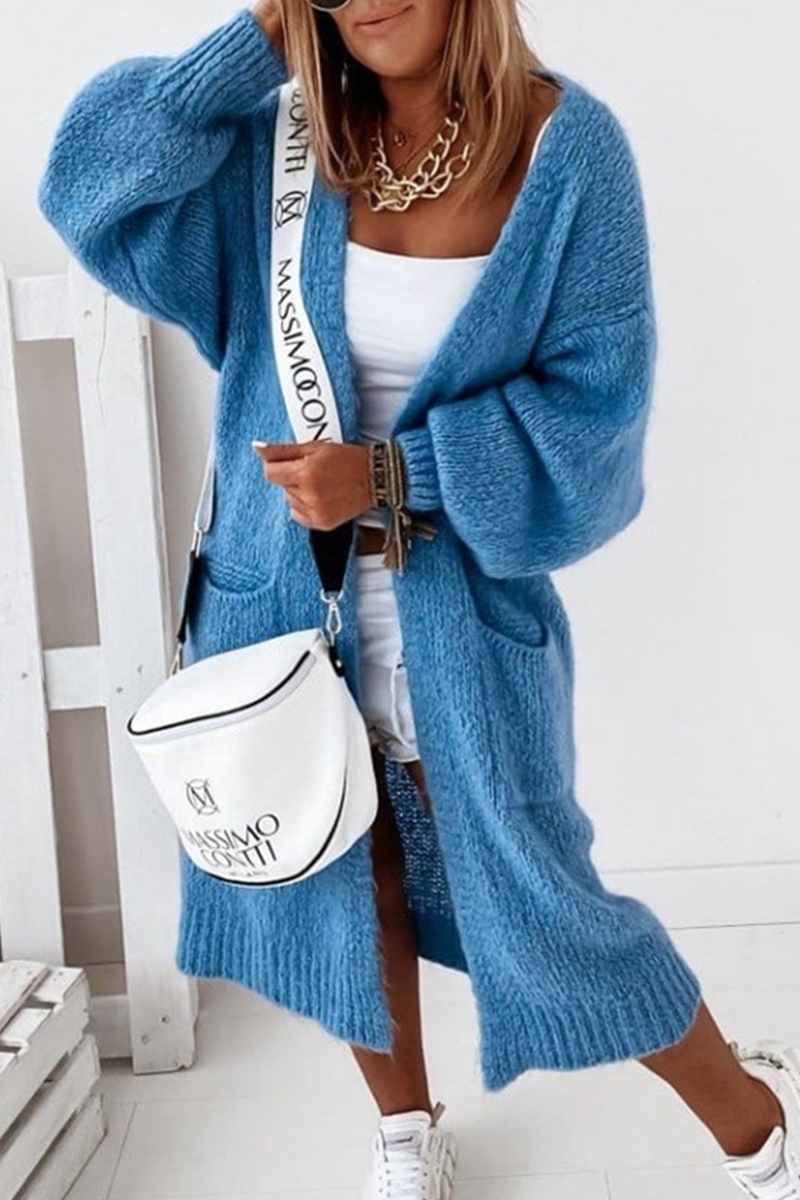 Casual Solid Pocket Tops Sweater(4 Colors)