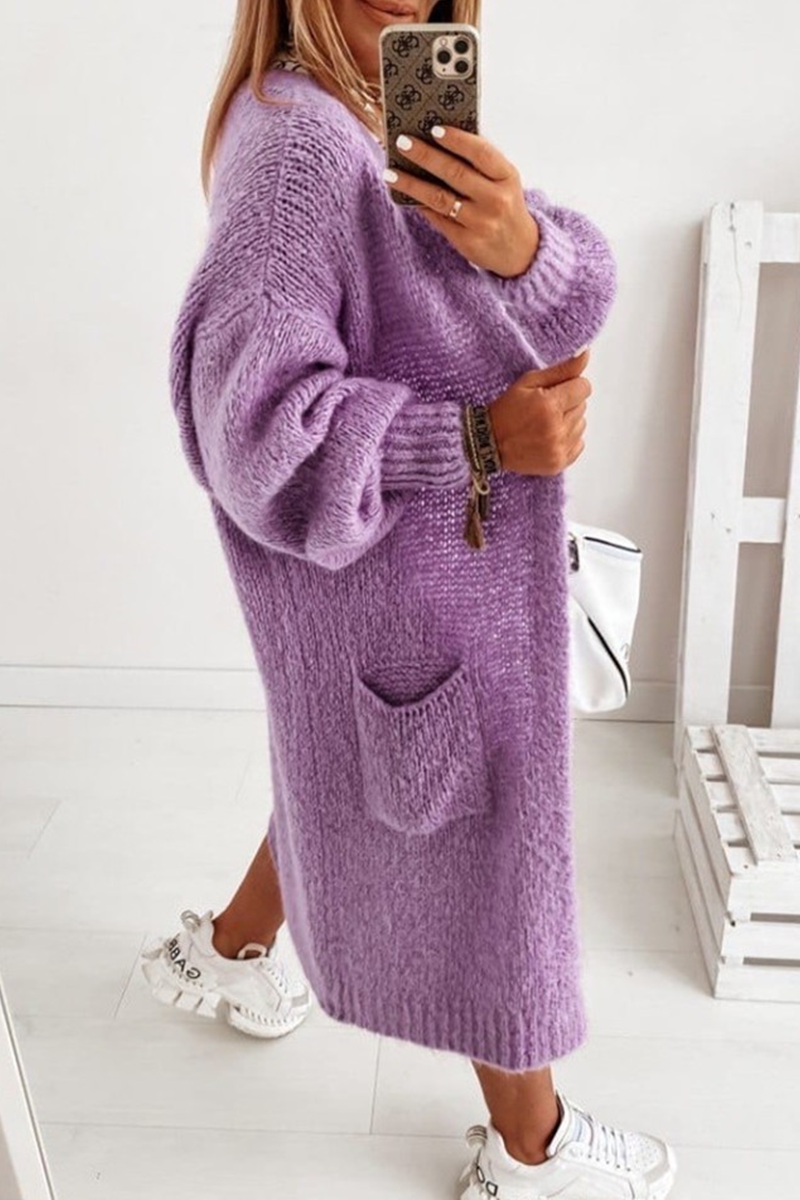 Casual Solid Pocket Tops Sweater(4 Colors)