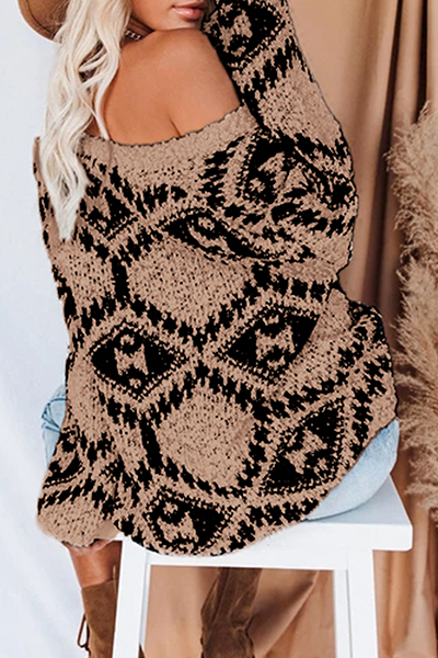 Casual Geometric Split Joint Contrast V Neck Tops(4 Colors)