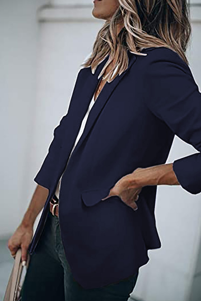 Fashion Solid Turndown Collar Outerwear(11 Colors)