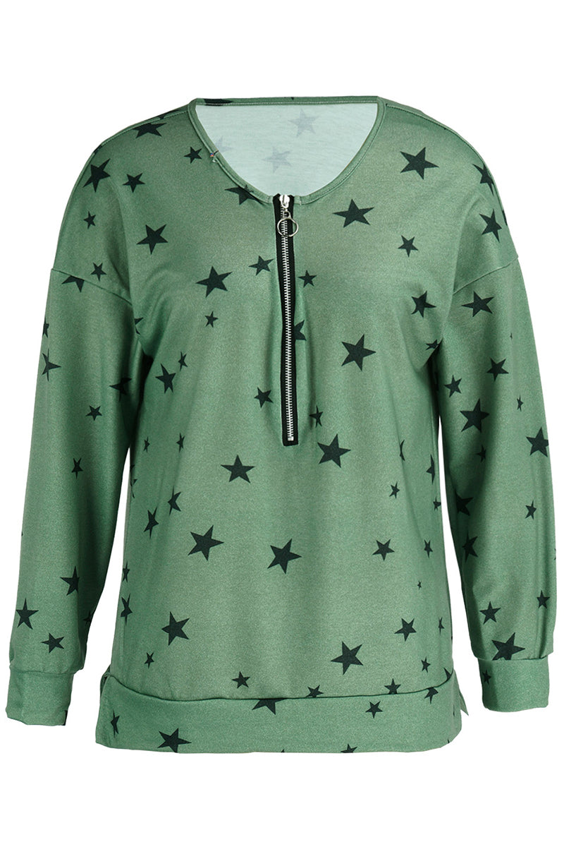 Casual The stars Patchwork Zipper Collar Hoodies(8 Colors)