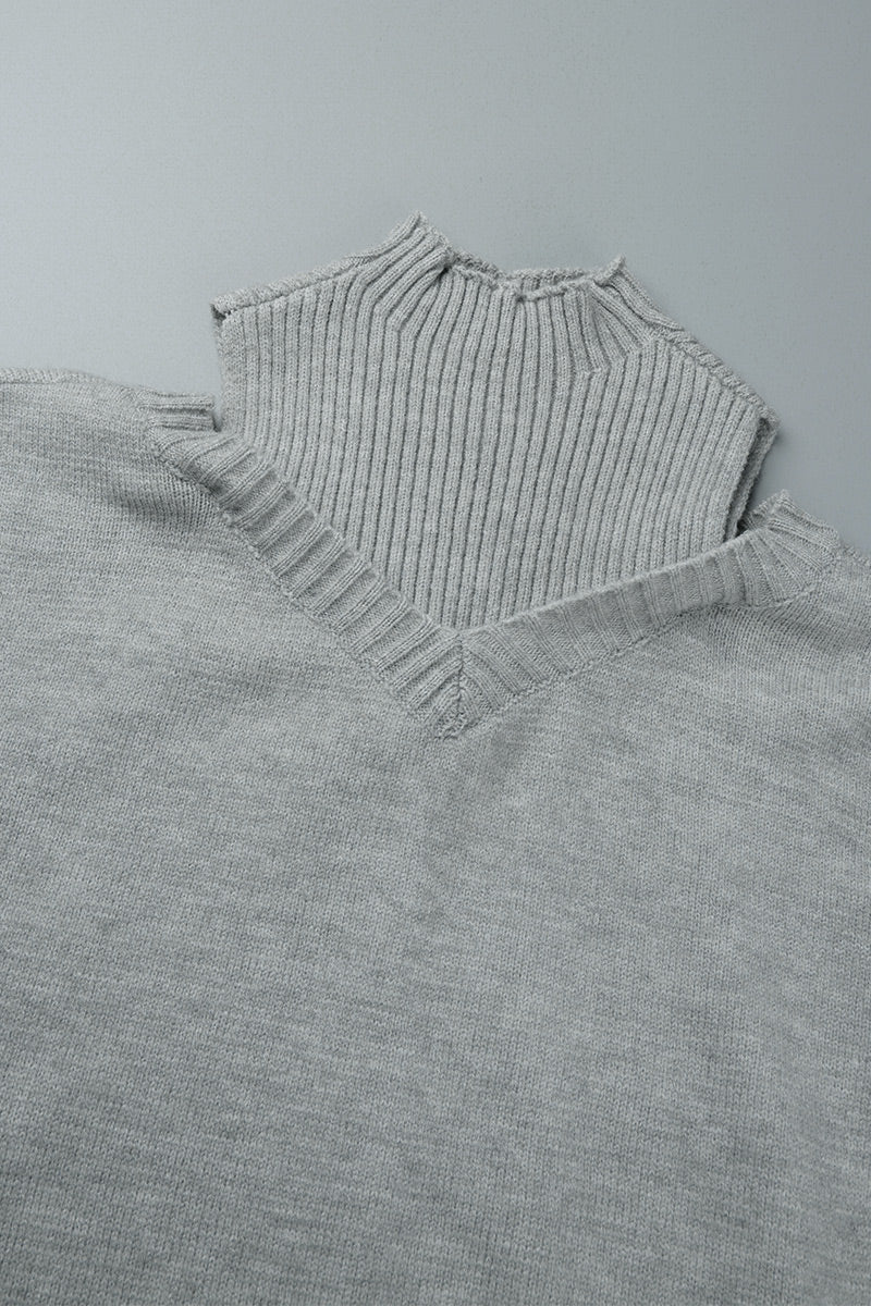 Casual Solid Hollowed Out Patchwork Turtleneck Sweaters(7 Colors)