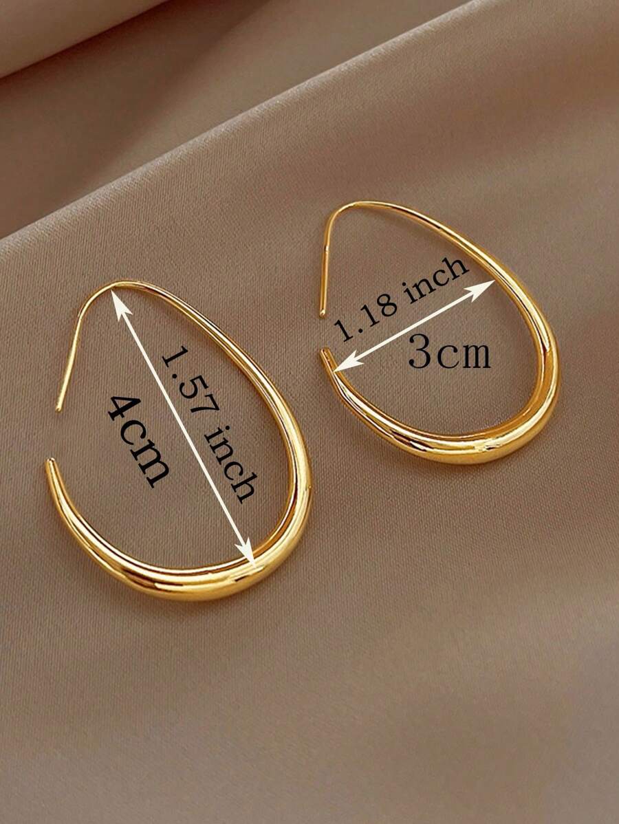 Gold U Shaped Hoop Earrings Minimalist Everyday Luxury