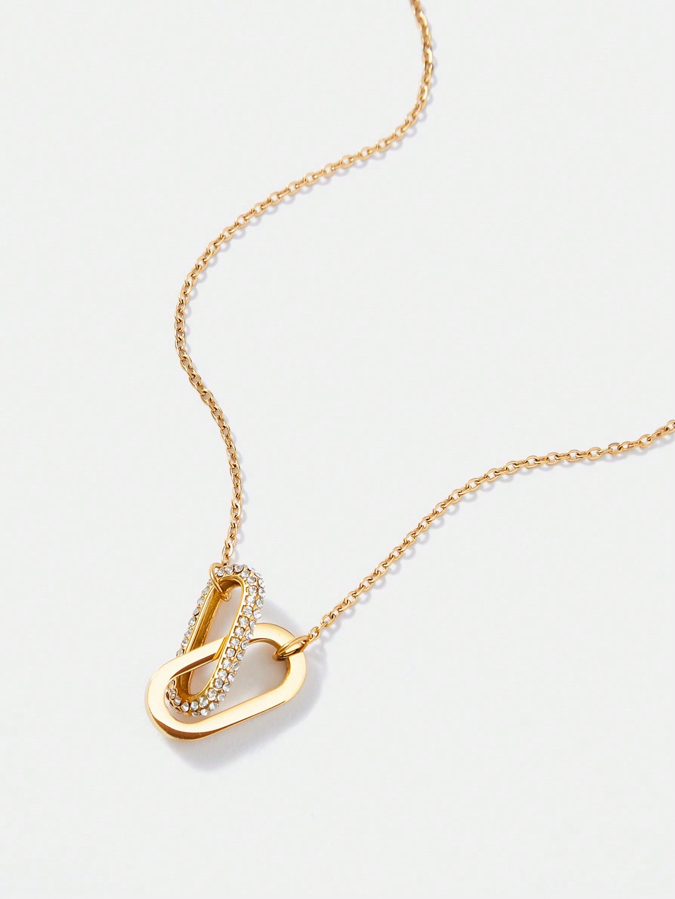 Gold Plated Cubic Zirconia Geometric Necklace Elegant Shine