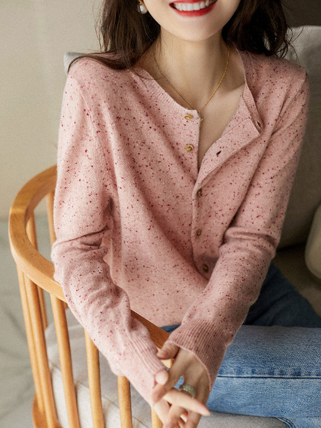 Olivia Casual Crew Neck Knitted Cardigan