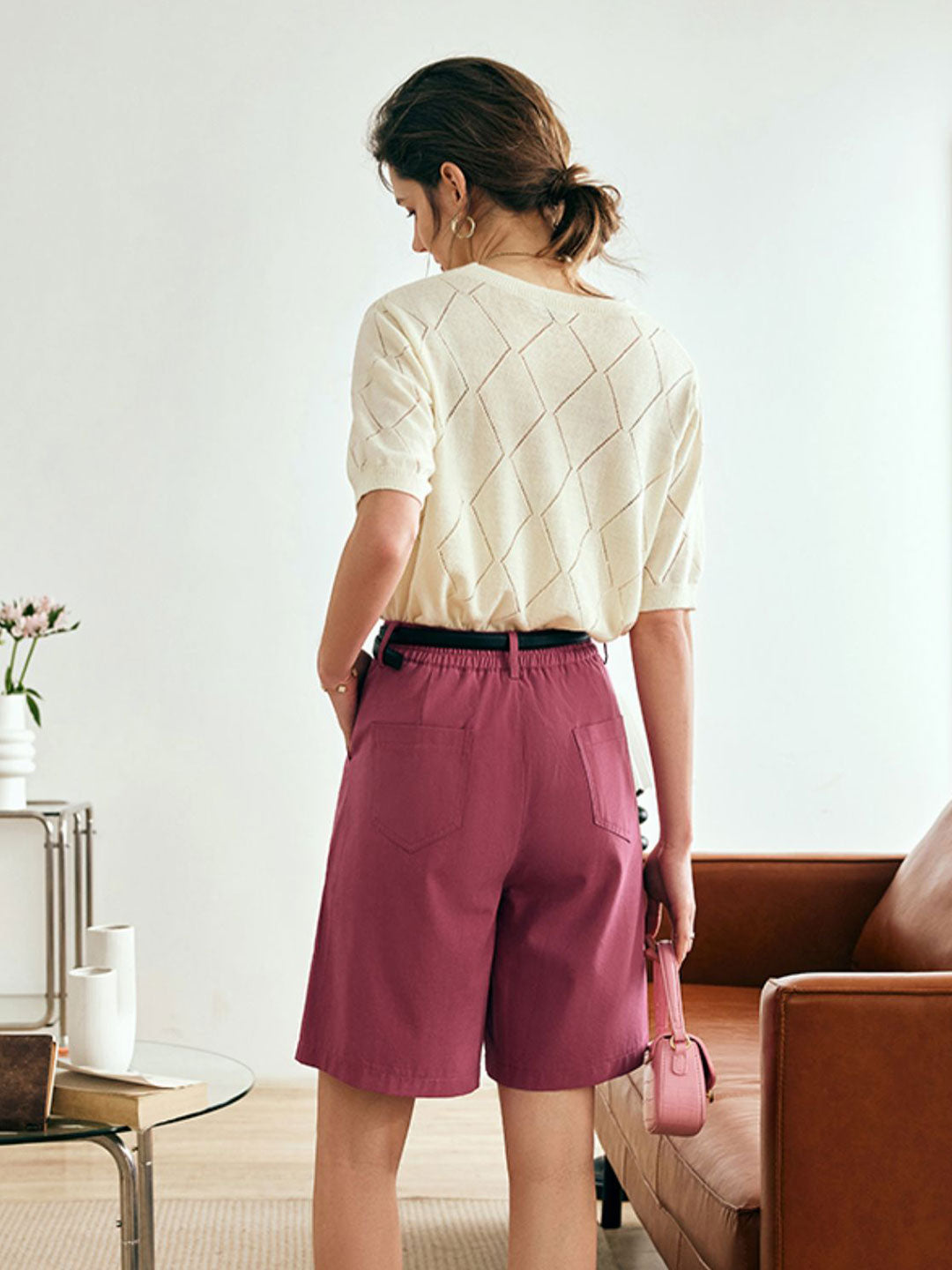 Claire Elegant Printed Silk Knitted Top