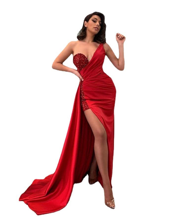 DressBetty - Vintage Red Shinny Ladies Dress