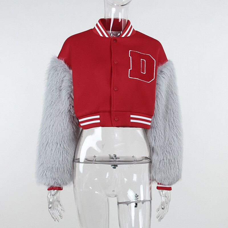 DressBetty - Stitching Letters Embroidery Baseball Uniform Jacket