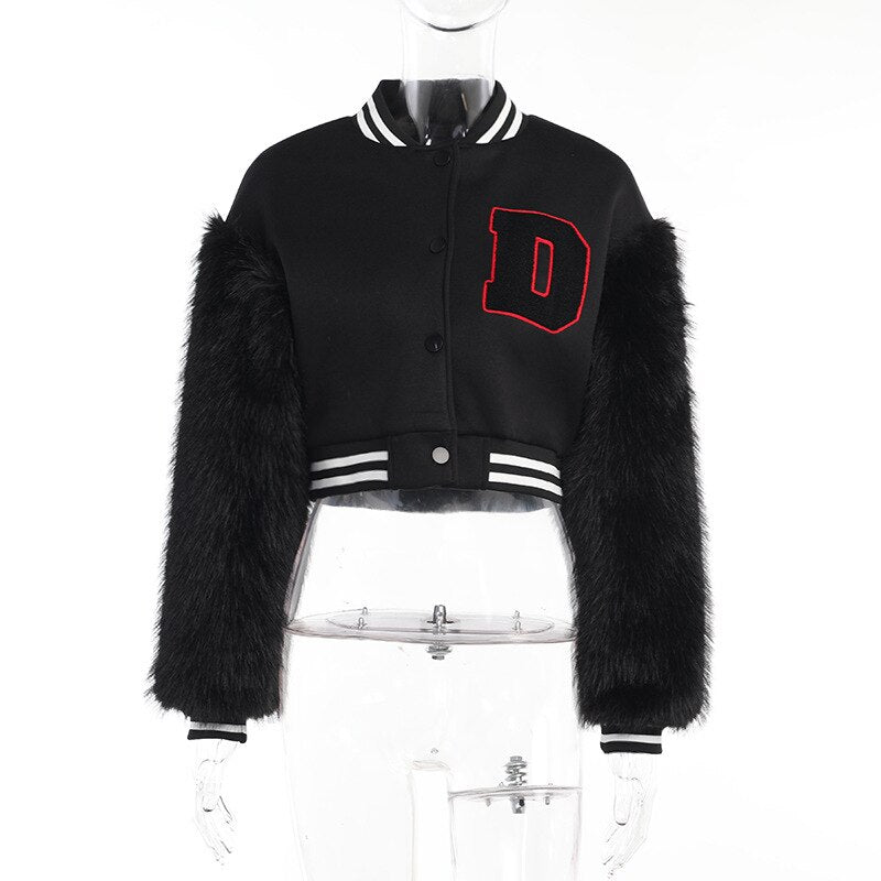 DressBetty - Stitching Letters Embroidery Baseball Uniform Jacket