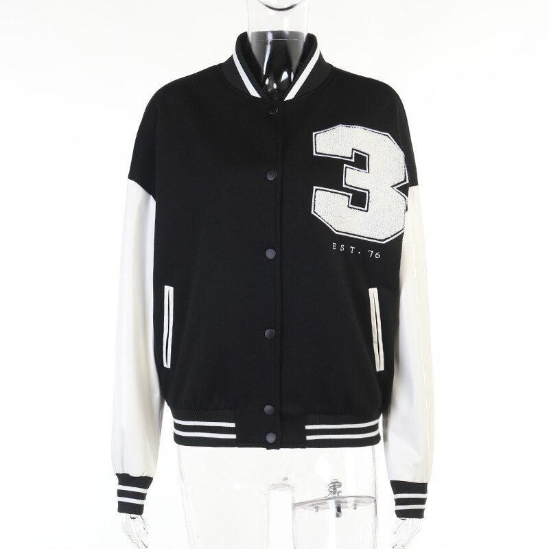 DressBetty - Stitching Letters Embroidery Baseball Uniform Jacket