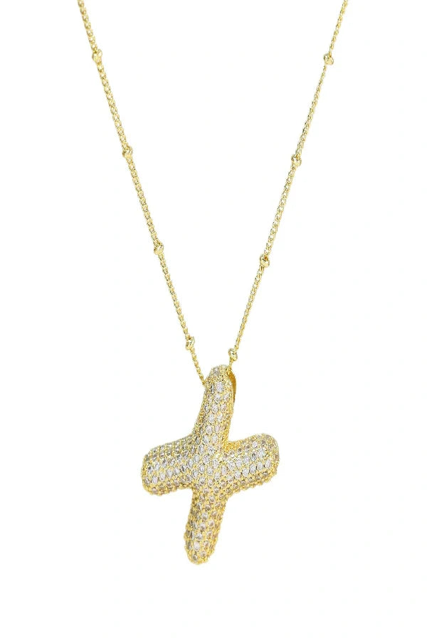 Savannah Diamond Bubble Letter Necklace