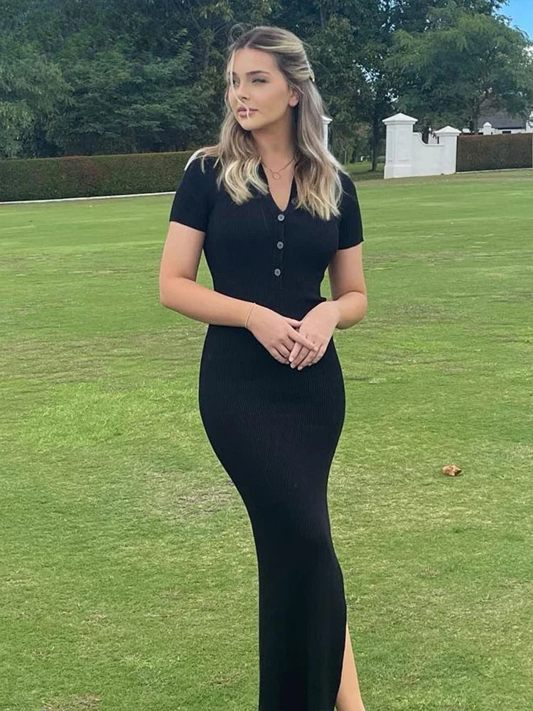 Solid Color Sleeveless Midi Dress