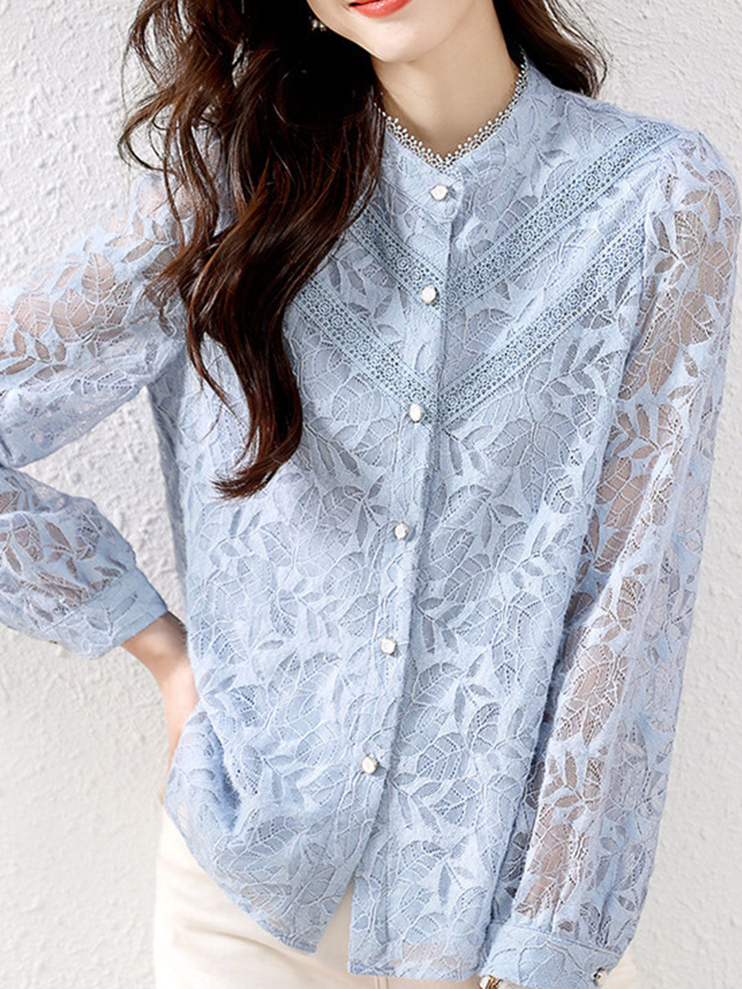 Raya Classic Puff Sleeve Lace Shirt