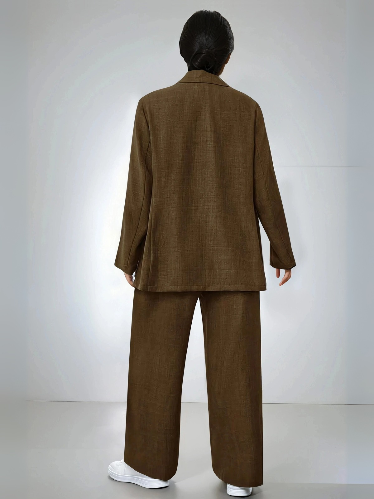 Plus Size Elegant Lapel Suit Jacket And Pants