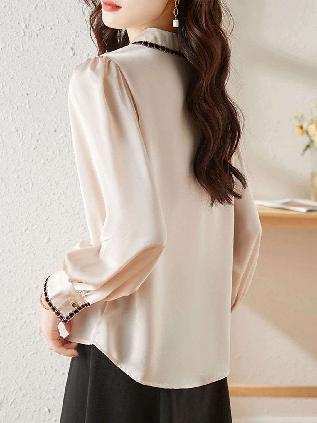 Elva Casual Doll Collar Blouse-White