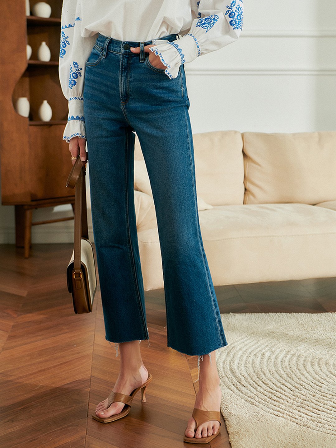 Carol Retro High Waist Cotton Jeans