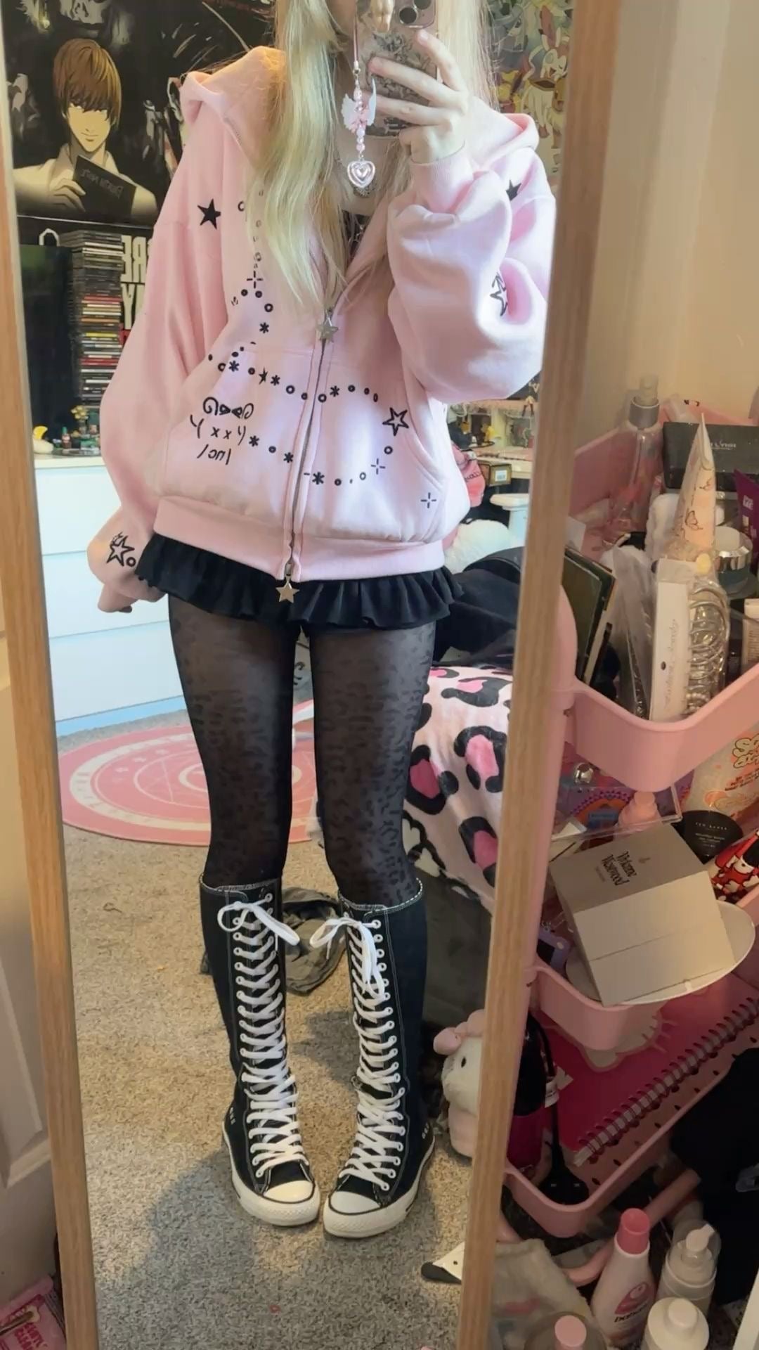 Oversized Doodle Zip-Up Hoodie