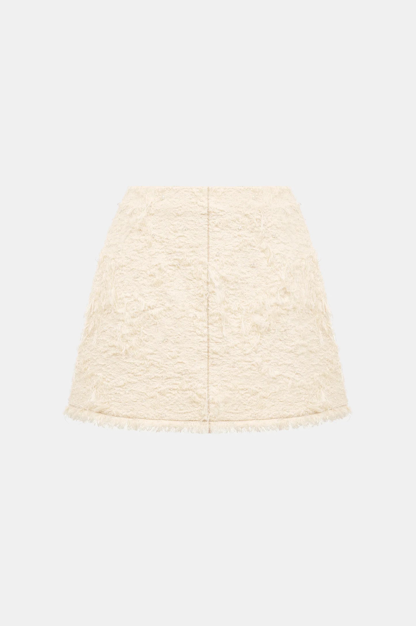 Arife Off Shoulder Bow Crystal Embellished Blazer Two Piece Set - Beige