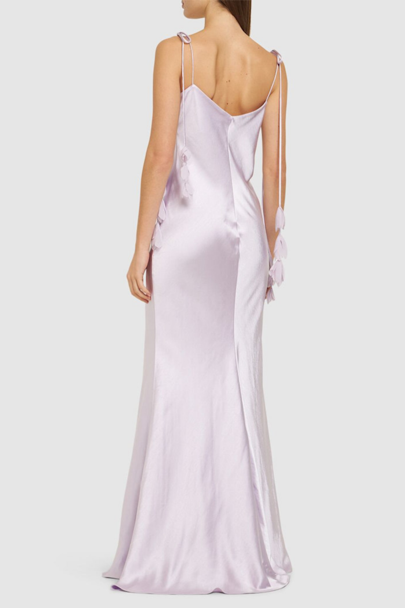 Bahari Floral Ribbon Satin Maxi Dress