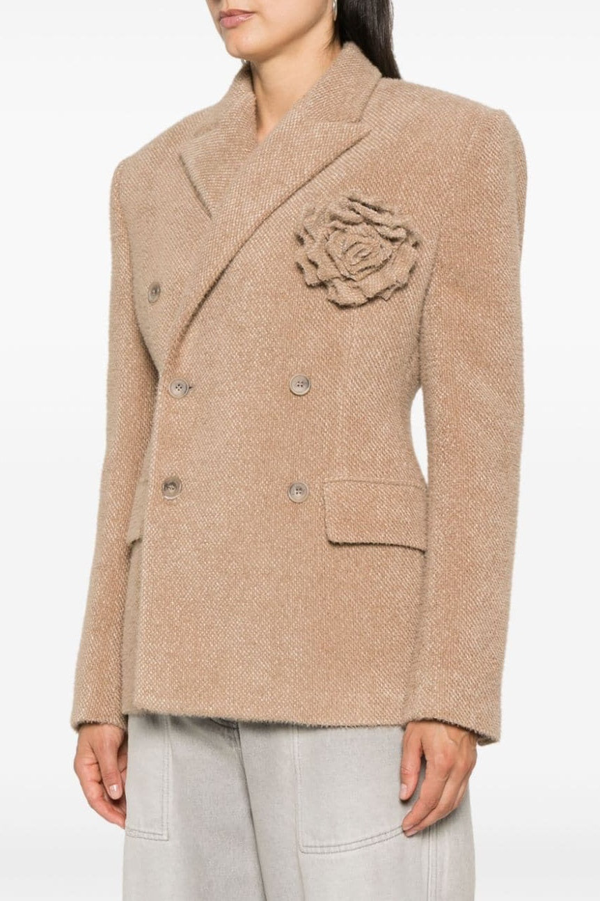 Celeste Floral Lapel Blazer - Khaki