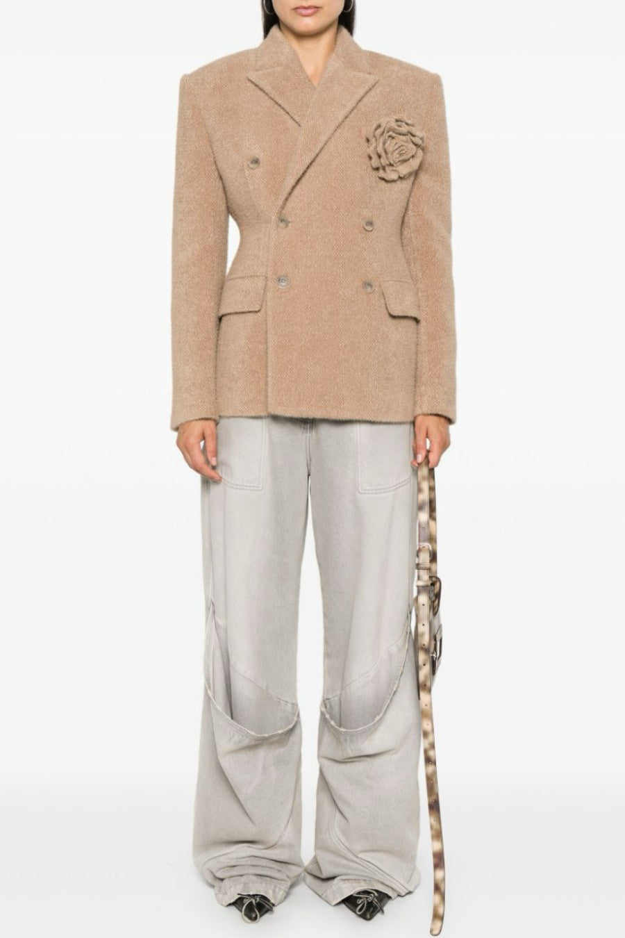 Celeste Floral Lapel Blazer - Khaki