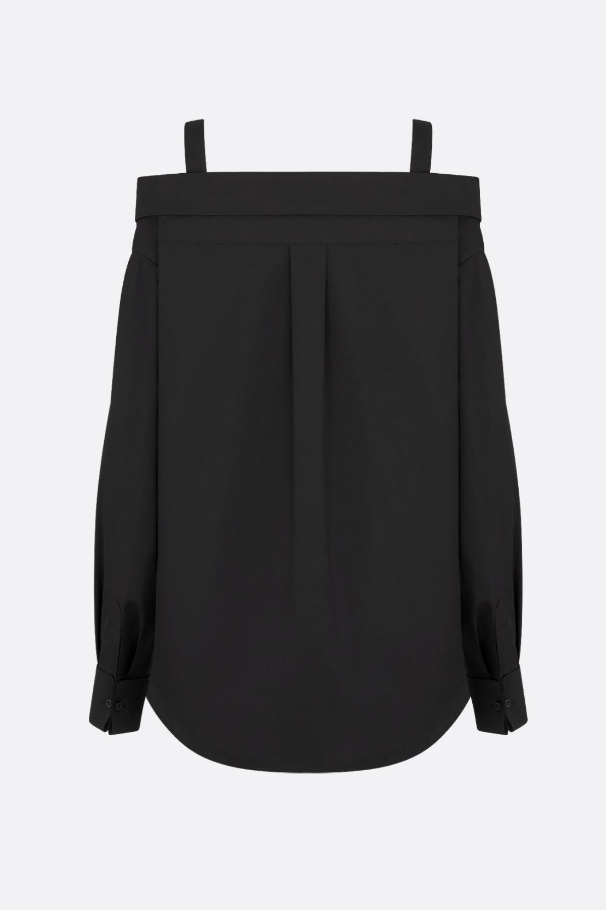Charlize Off Shoulder Buckle Shirt - Black