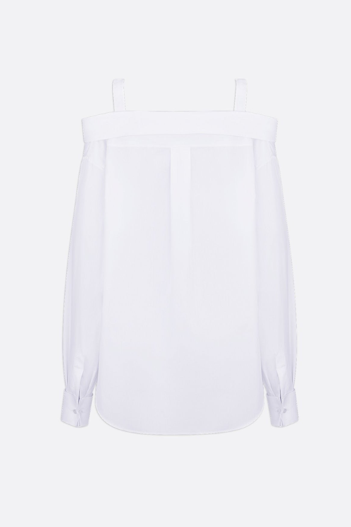 Charlize Off Shoulder Buckle Shirt - White