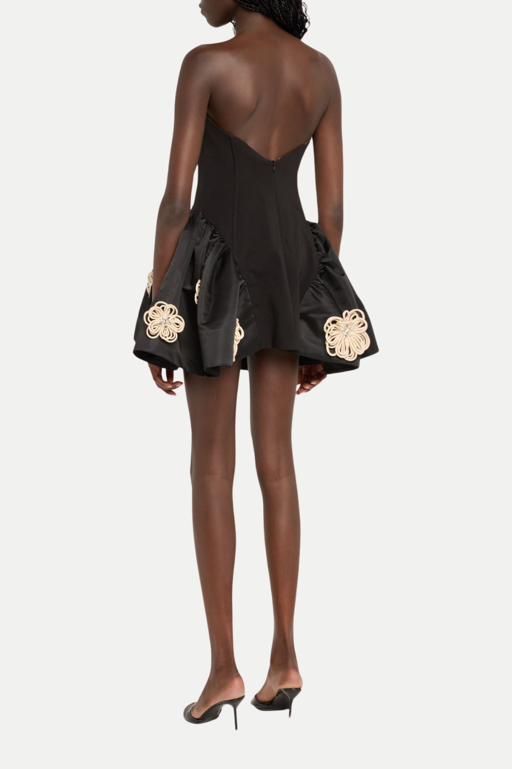 Darrah Floral Strapless Mini Bandage Dress - Black