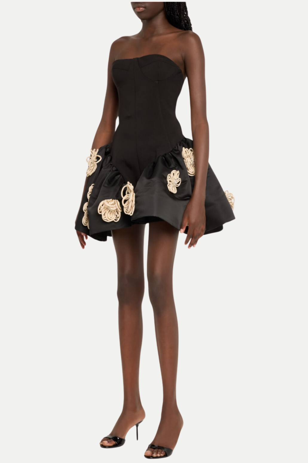 Darrah Floral Strapless Mini Bandage Dress - Black
