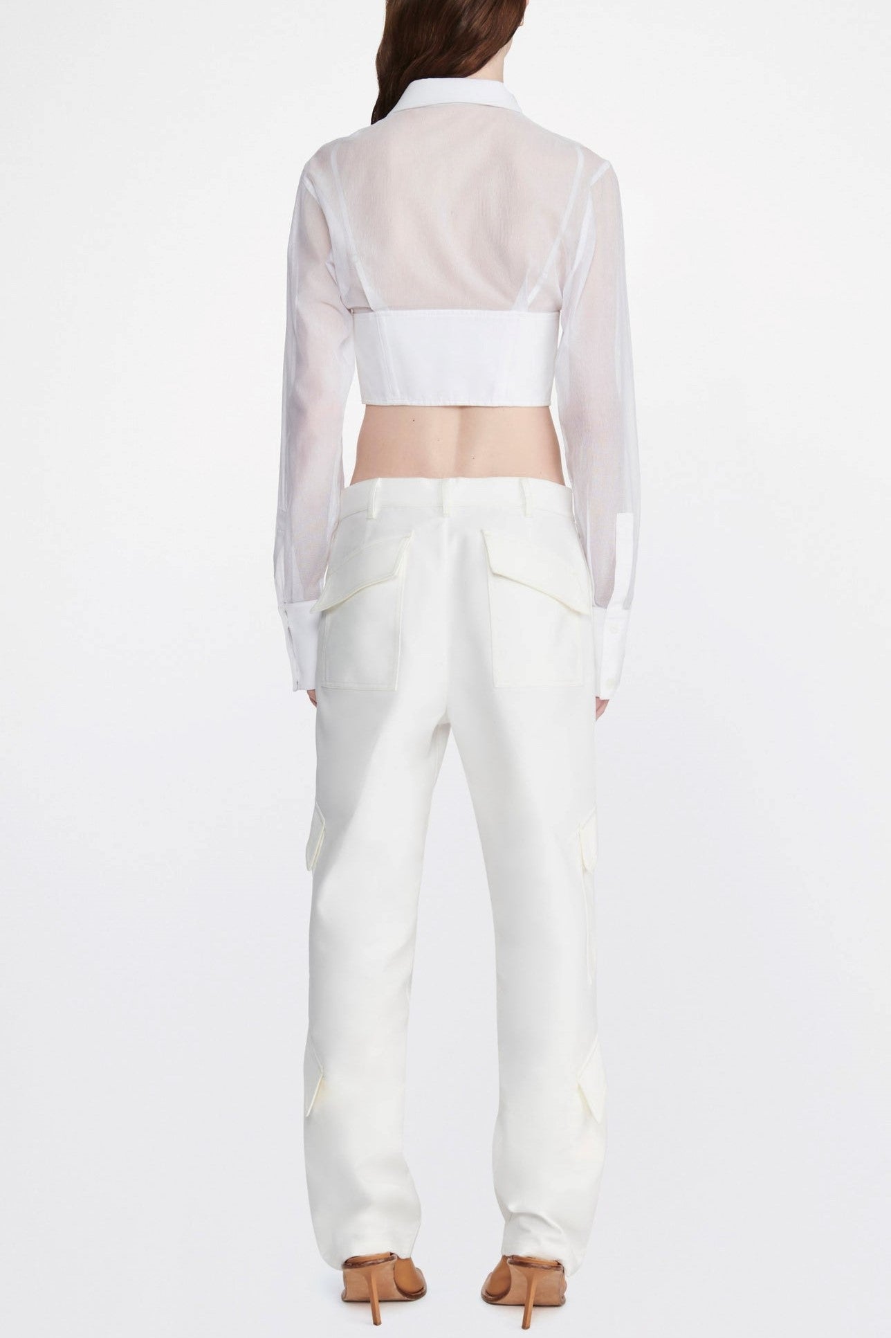 Delaney Grid Corset Shirt - White