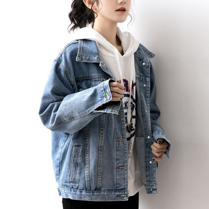 DressBetty - Denim Oversize Turn-down Collar Jacket