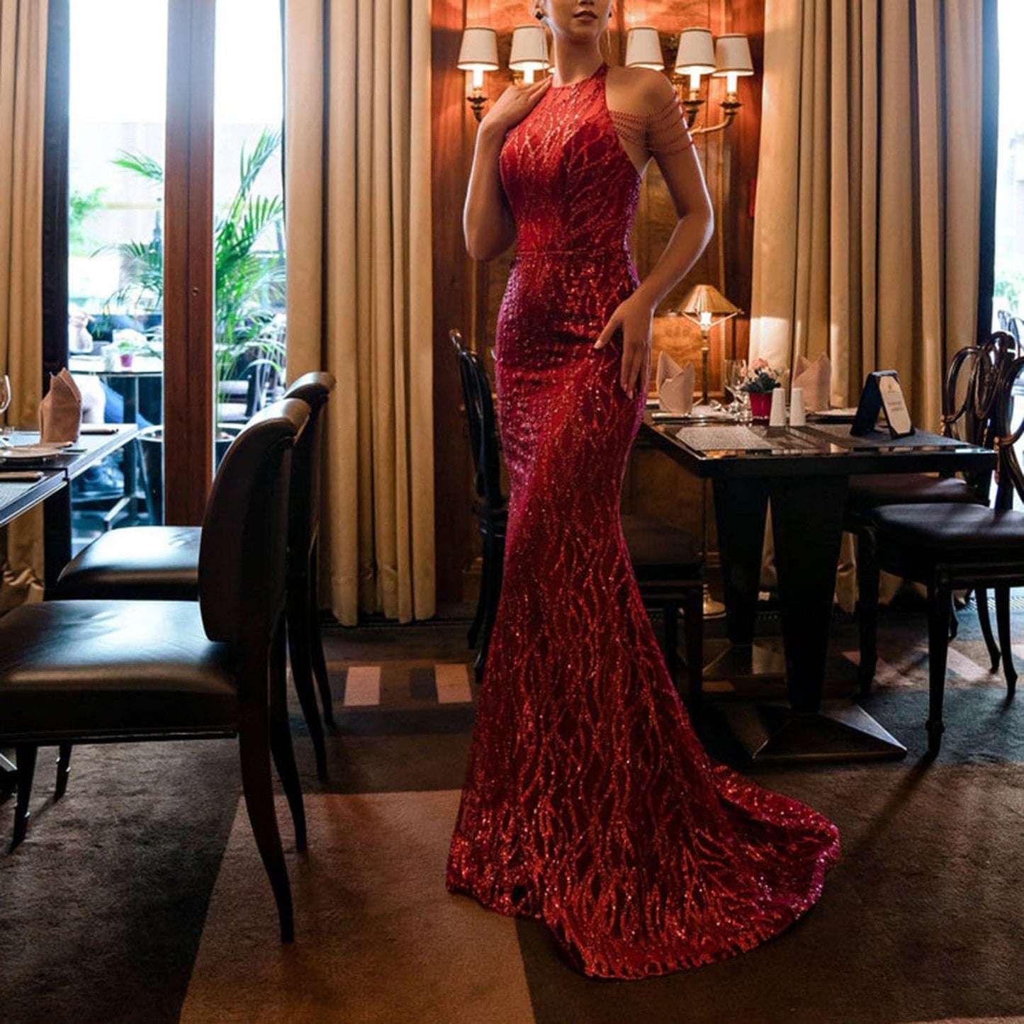 DressBetty - Fashion Sexy Halter Neck Prom Dresses