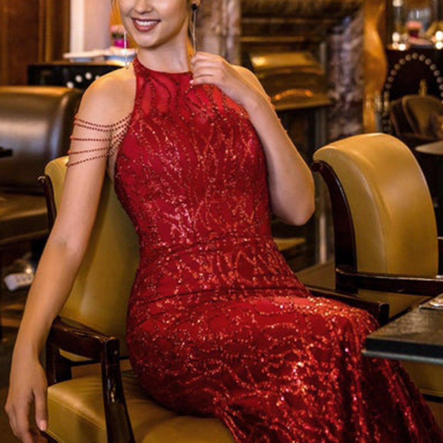 DressBetty - Fashion Sexy Halter Neck Prom Dresses