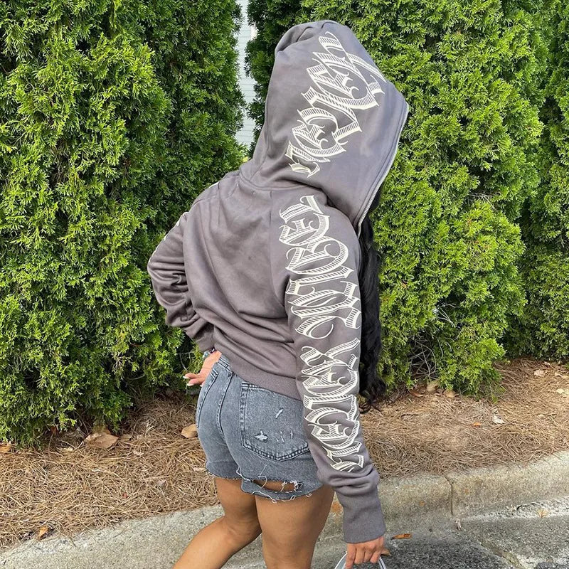 Vintage Star Print Loose Hoodie