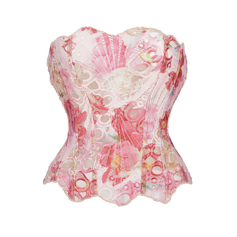 Macy | Lace Tie Corset Top