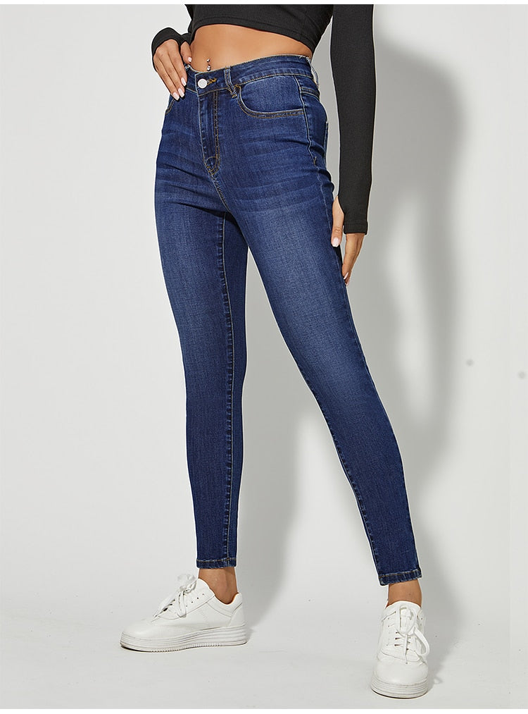 DressBetty - Classic Skinny Jeans Women High Waist Stretch Jean Fashion Wash Denim Leggings Slim Elastic Pencil Pant