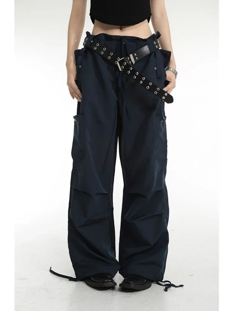 Retro Y2K Cargo Women High Street Drawstring Wide Leg Aesthetic Pant