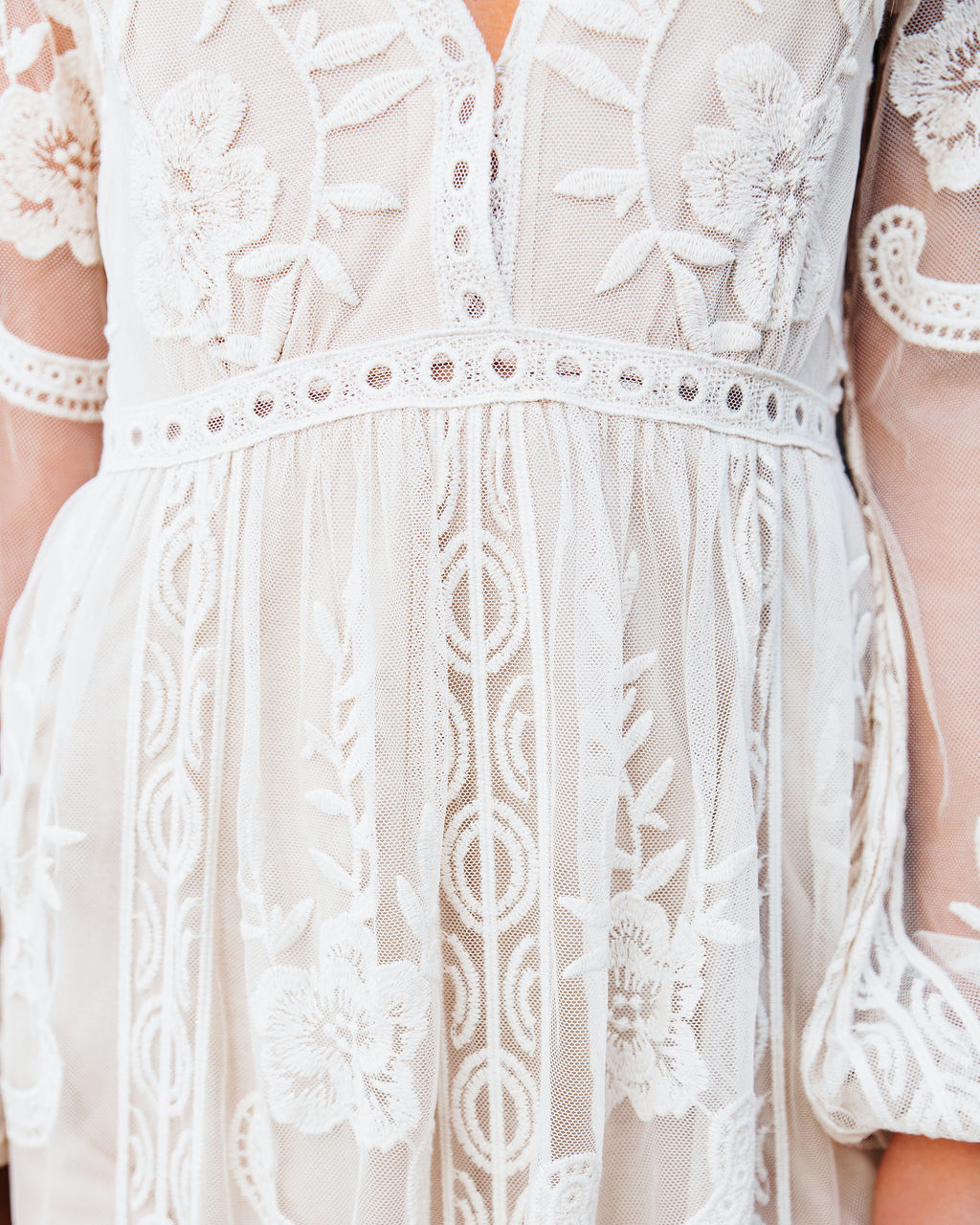 DressBetty - Boho Chiffon Lace Hollow Out Dress
