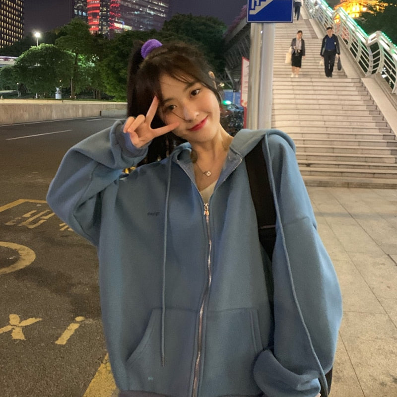 DressBetty - Hip Hop Zip Up Vintage Star Hoodie