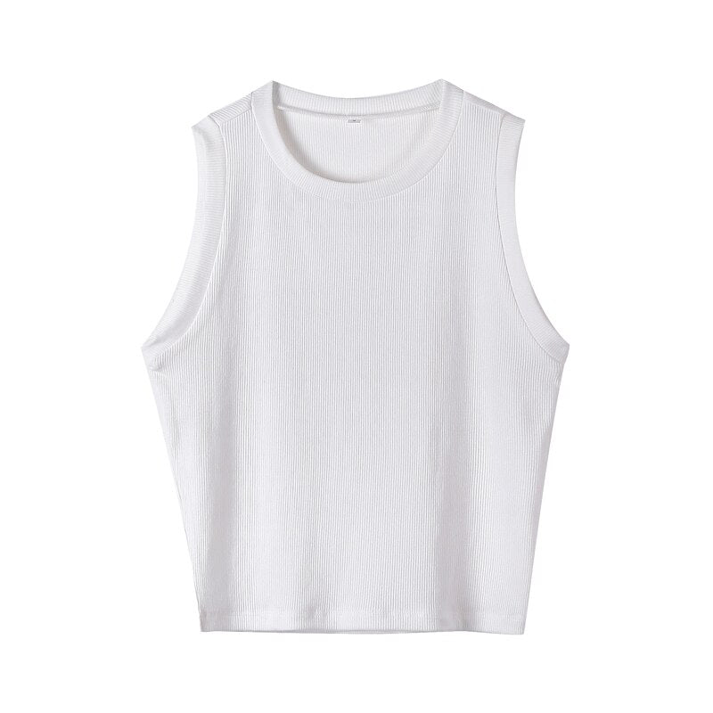 DressBetty - Knitted Ribbed Solid Vest