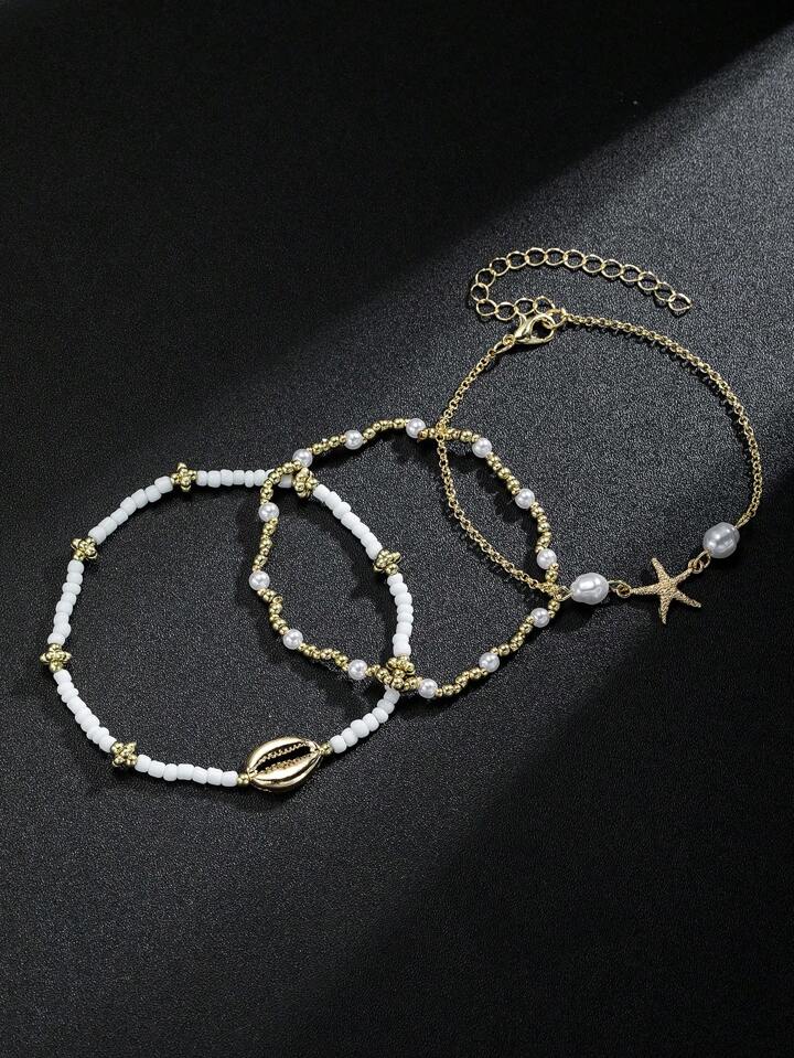 Chic Style 3pcs Anklet