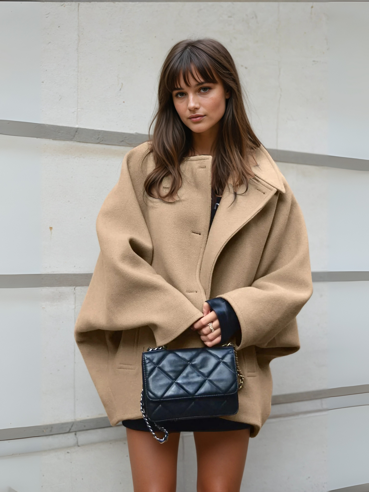 Solid Oversized Pocket Button Coat