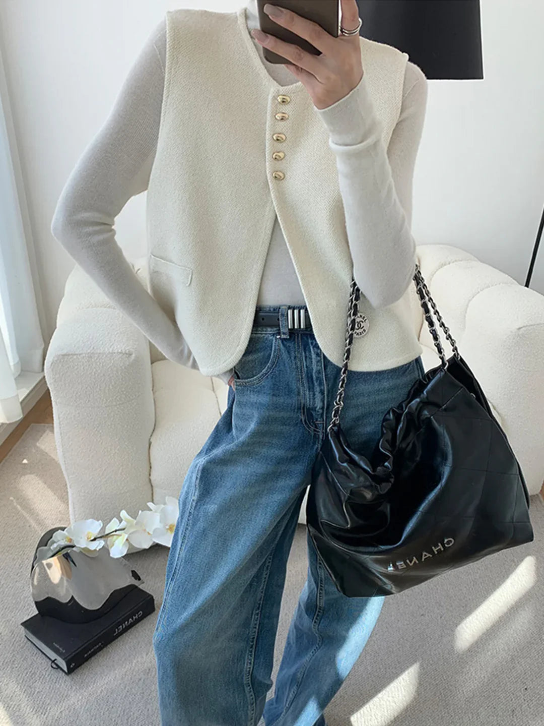Old Money Style Split Sweater Vest